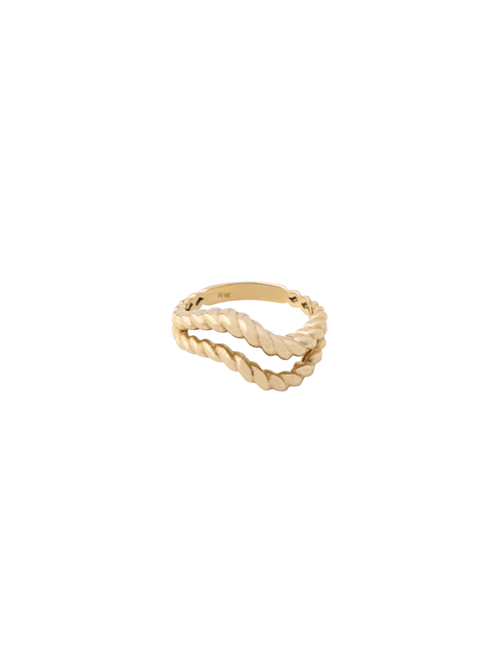 Anillo Doble Torcido Oro 14k