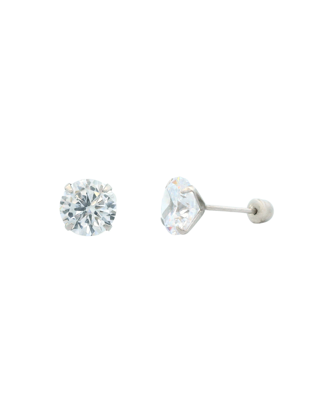 Broquel Zirconia Oro Blanco 14k