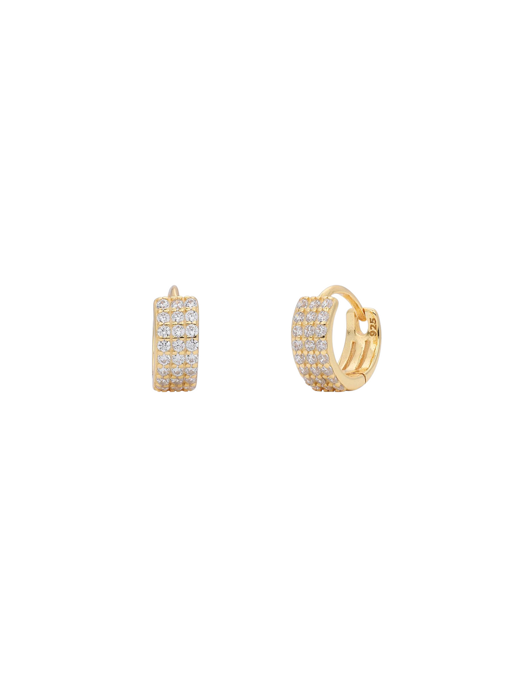 Par Mini Arracada Con Zirconias 9 mm