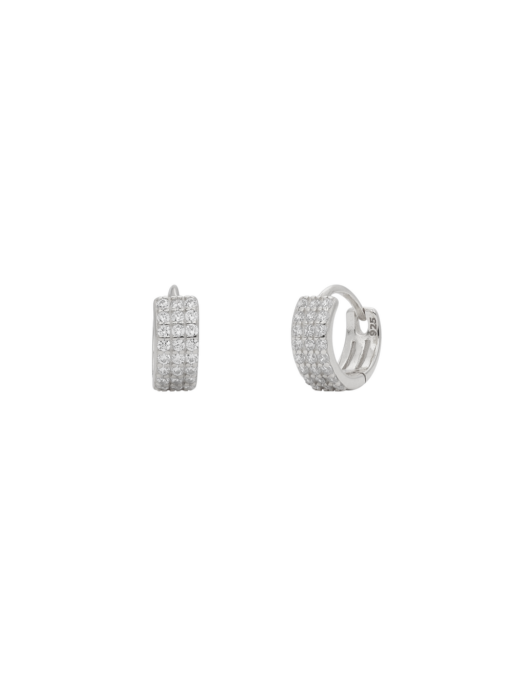 Par Mini Arracada Con Zirconias 9 mm