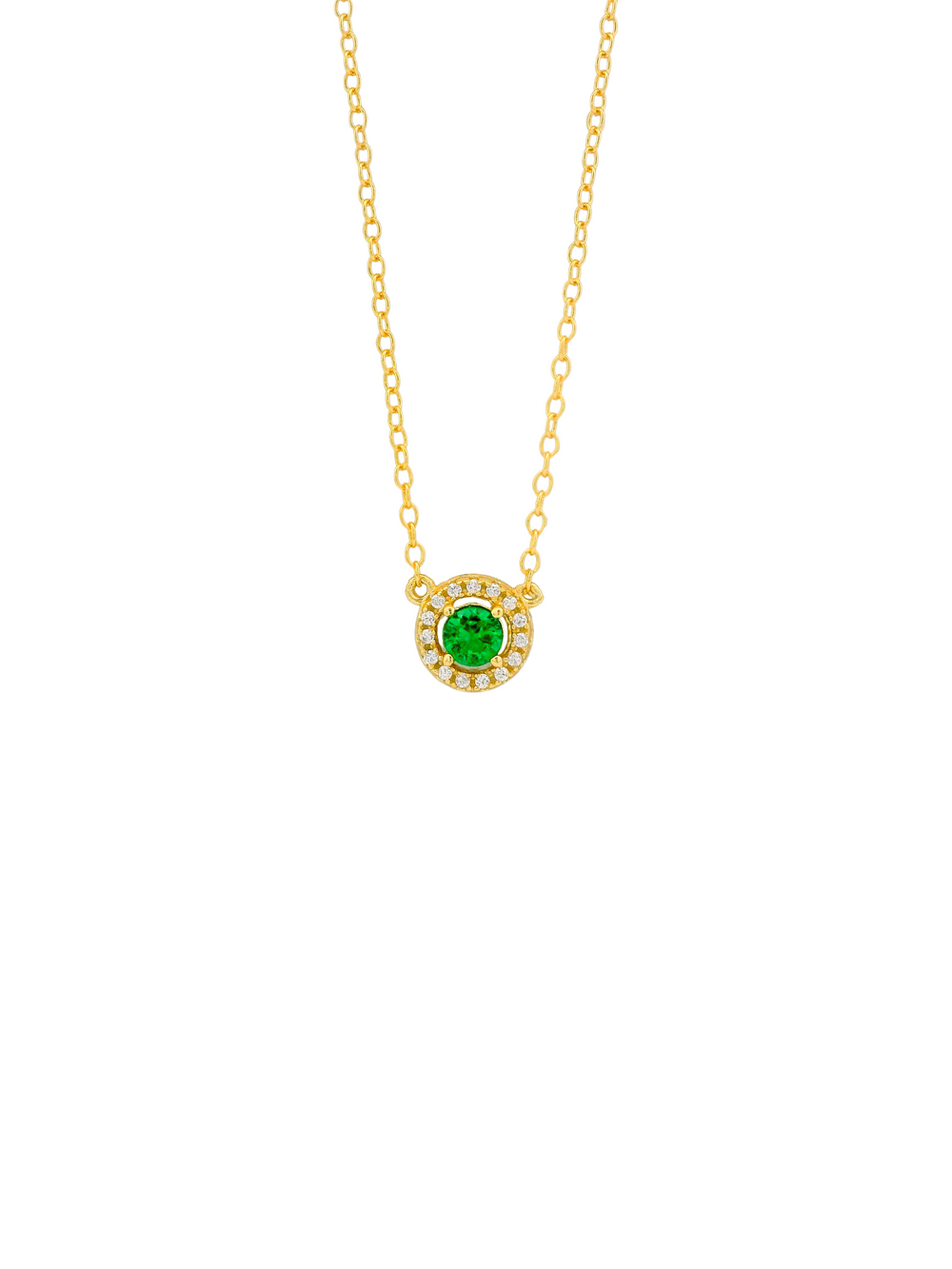 Collar Con Dije Circular Piedra Con Zirconias