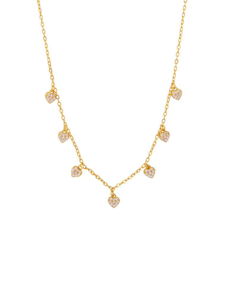 Collar Con Corazones Zirconias