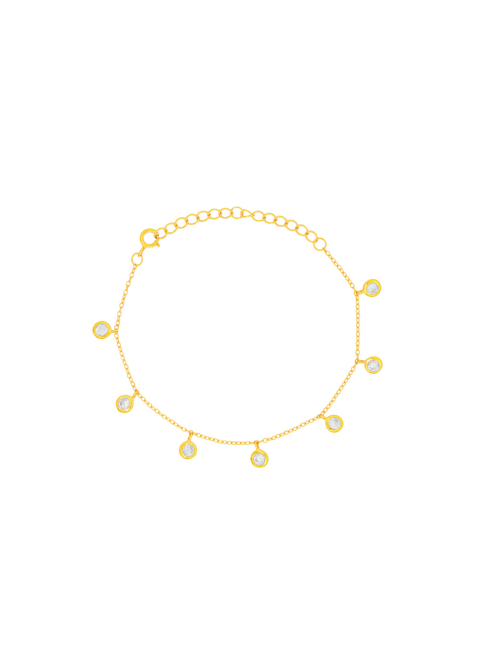 Pulsera Siete Biseles Con Zirconias Colgantes