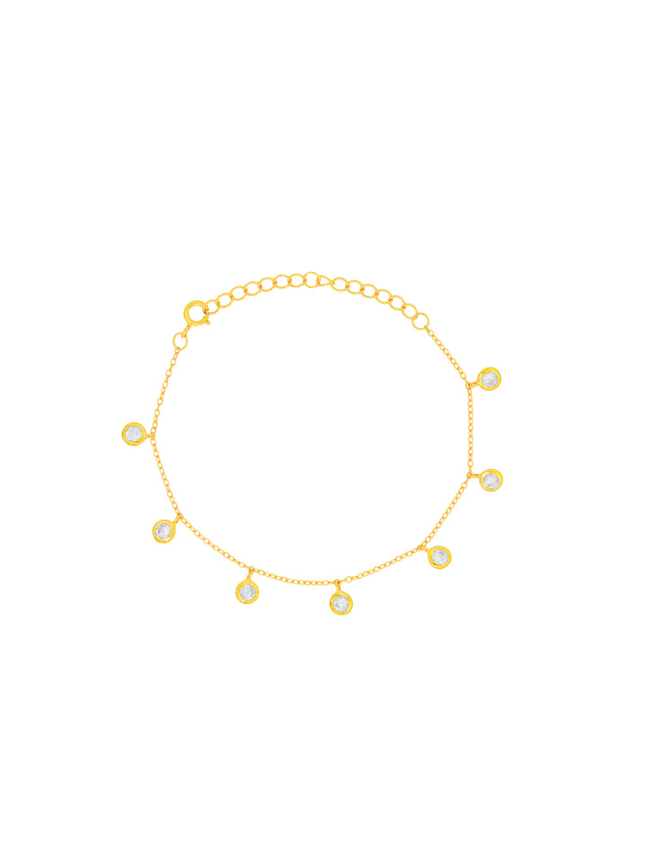 Pulsera Siete Biseles Con Zirconias Colgantes