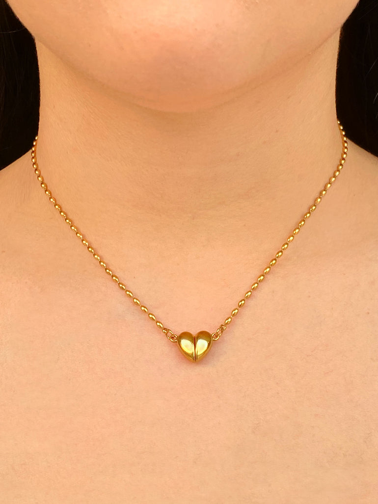 Choker Bolitas Con Corazon Dividido
