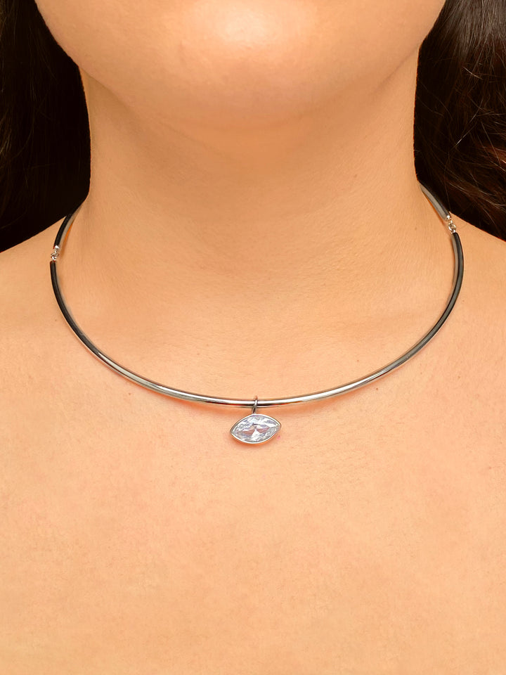 Choker Rigido Dije Zirconia Marquesa