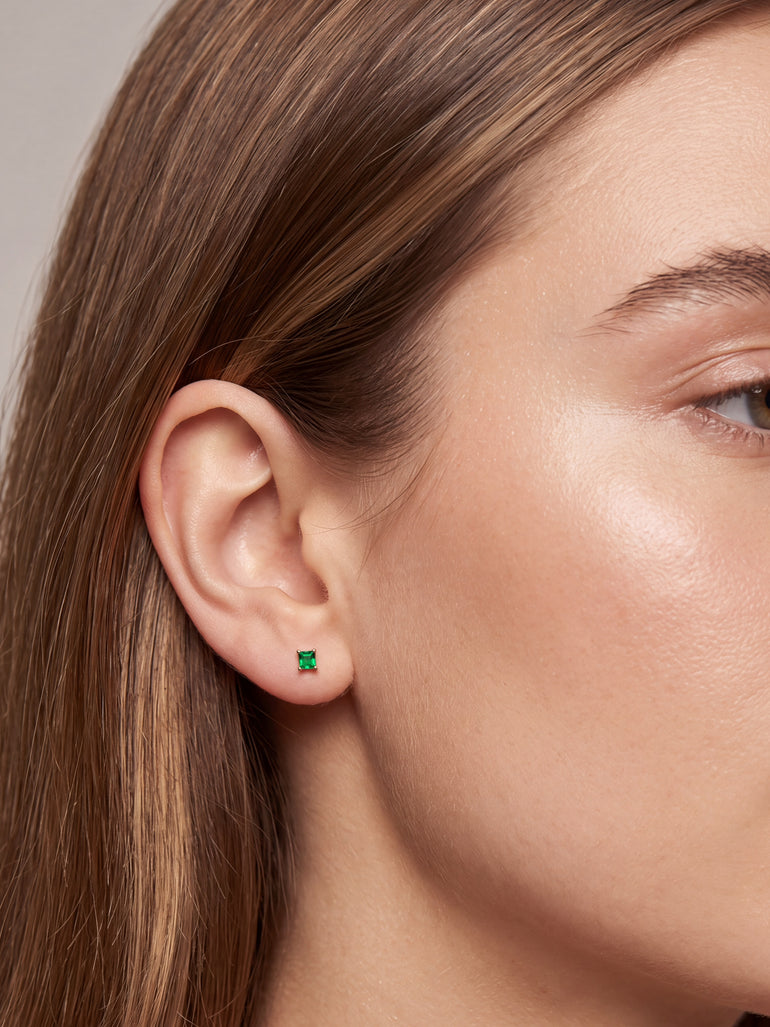 Par Arete Mini Zirconia Verde 3 mm