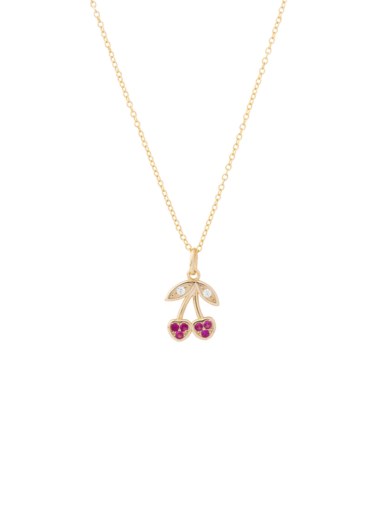 Collar Dije Cerezas Zirconia