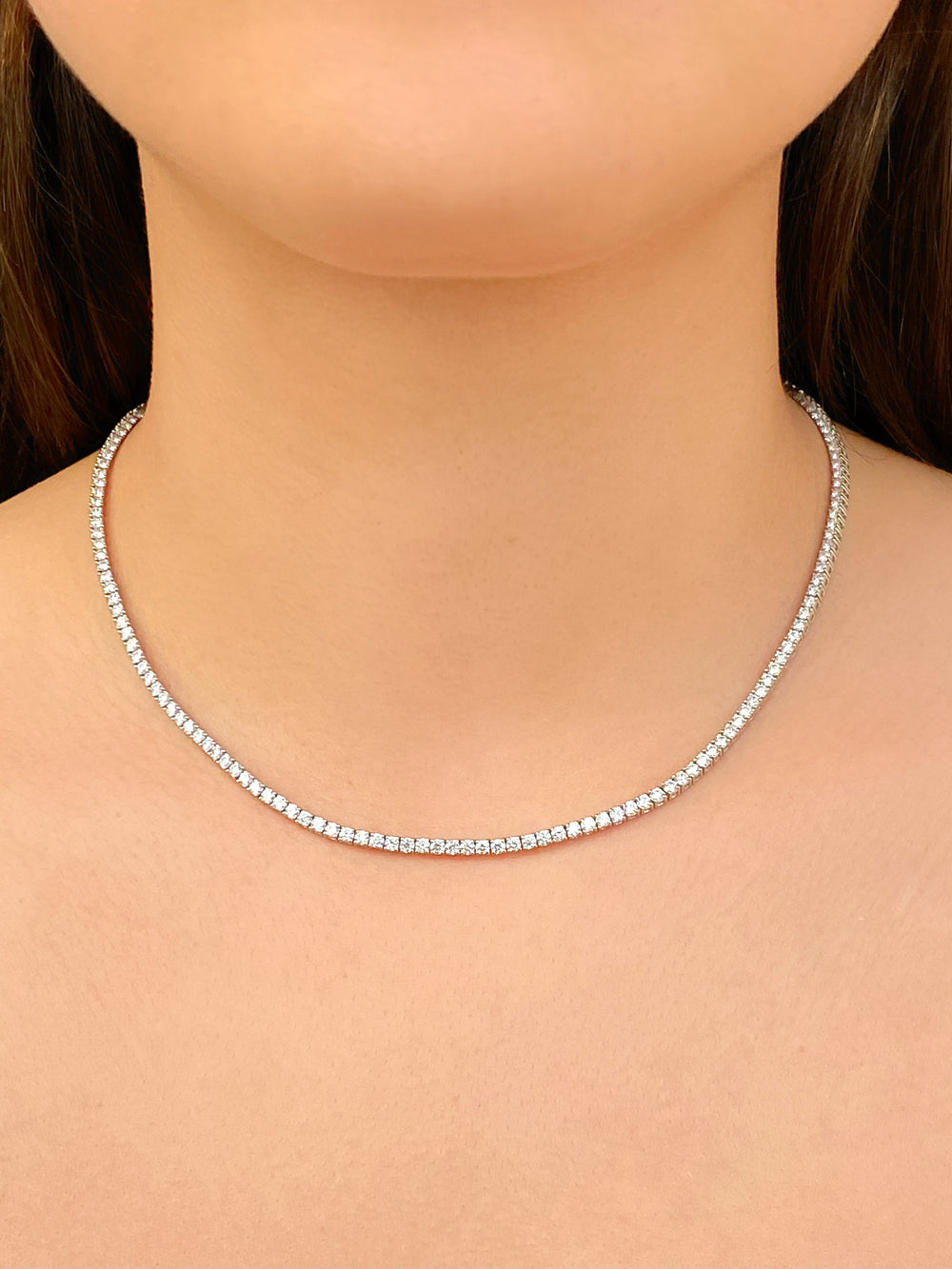 Tennis Necklace 7 Ct Diamantes Lab Grown