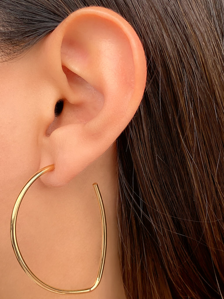 Par Arracada Forma V Delgada