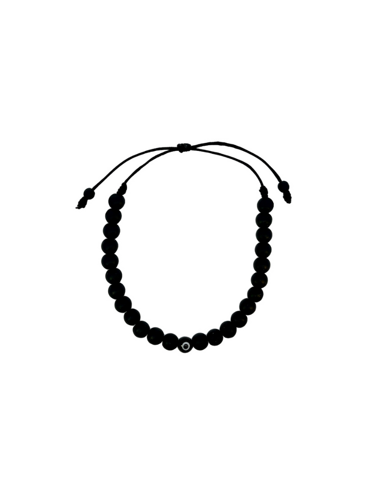 Pulsera Bolitas Negras con Ojito
