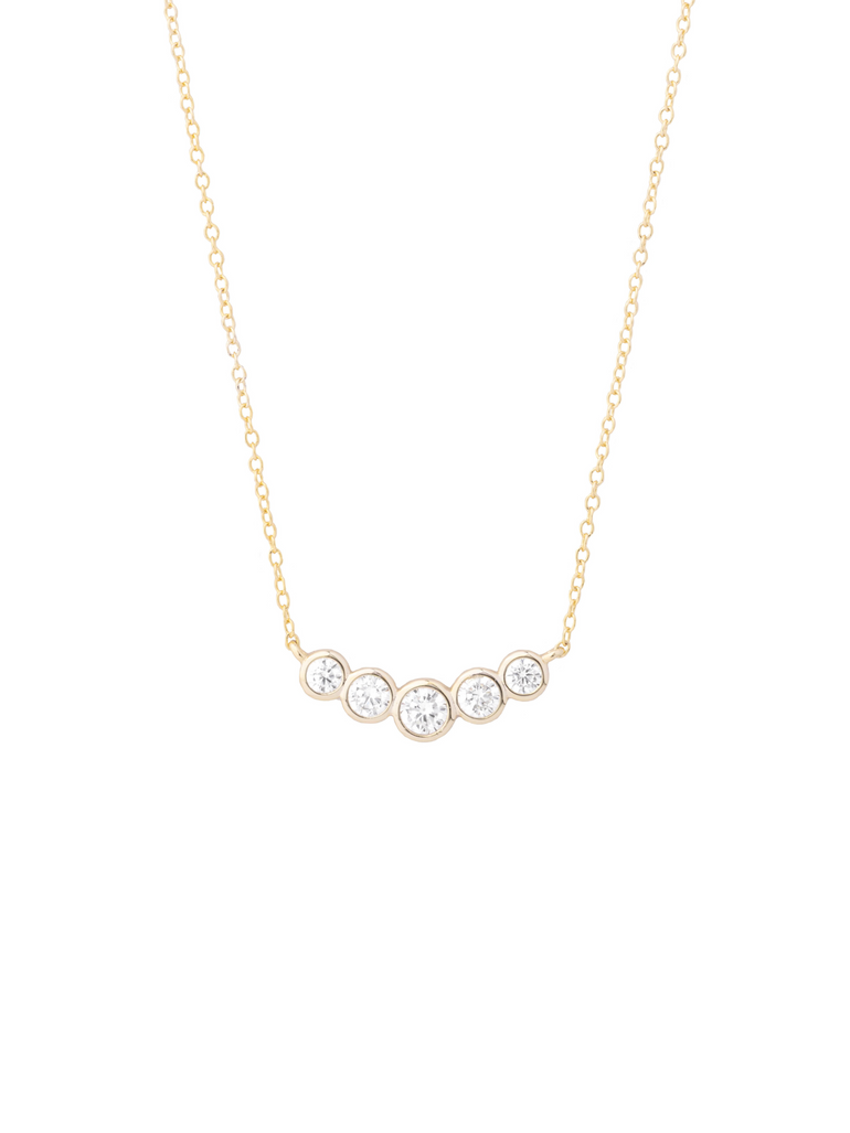 Collar Con Cinco Zirconias Redondas