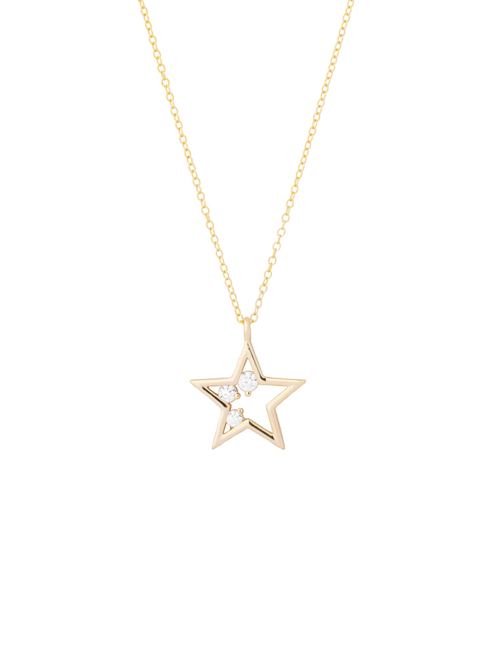 Collar Contorno Estrella Con Zirconias