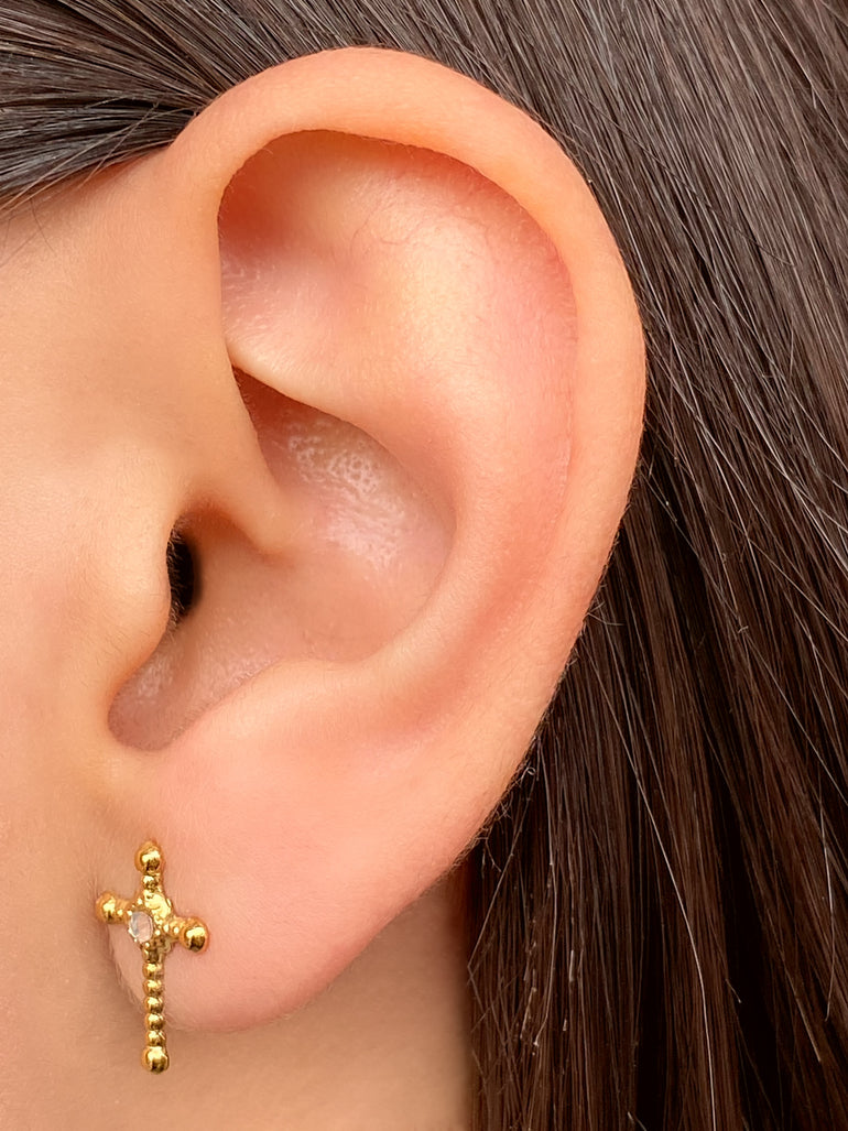 Par Arete Mini Cruz Zirconia