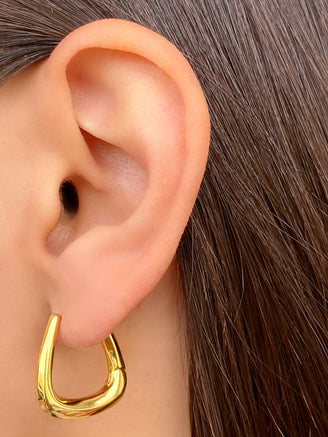 Par Arracada Forma U Media Luna