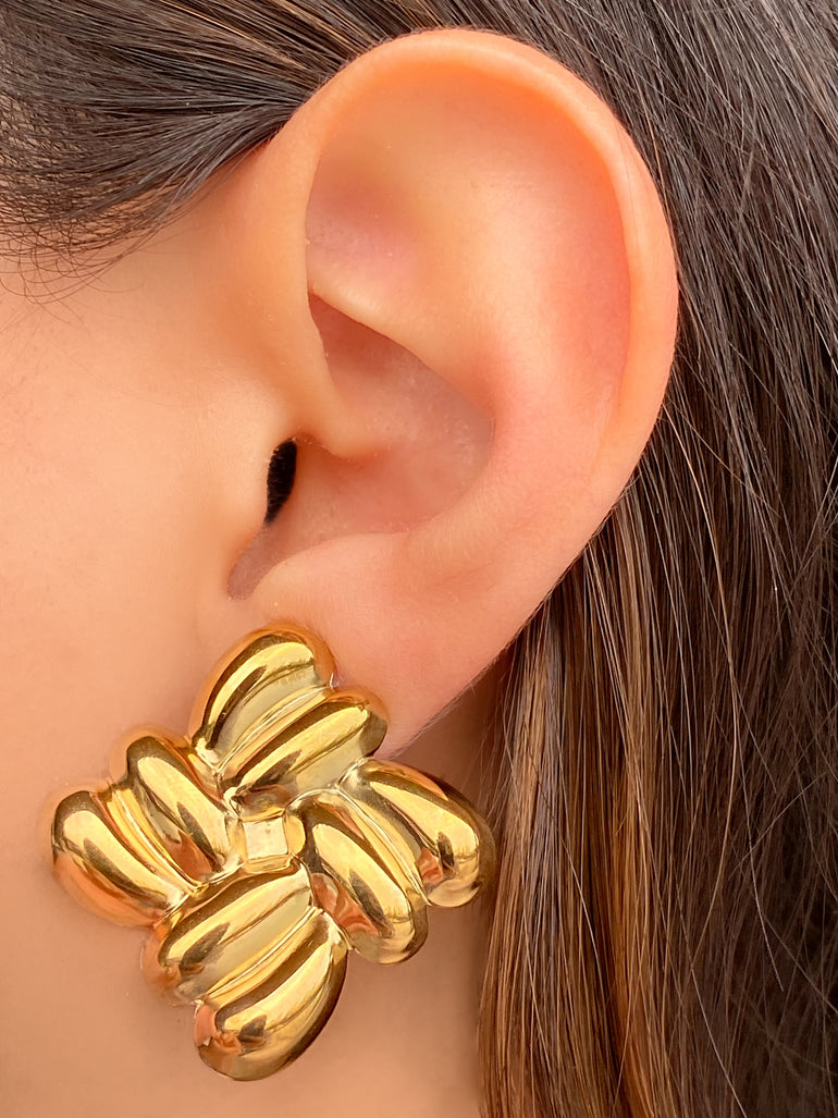 Par Arete Cuadrado Con Gotas