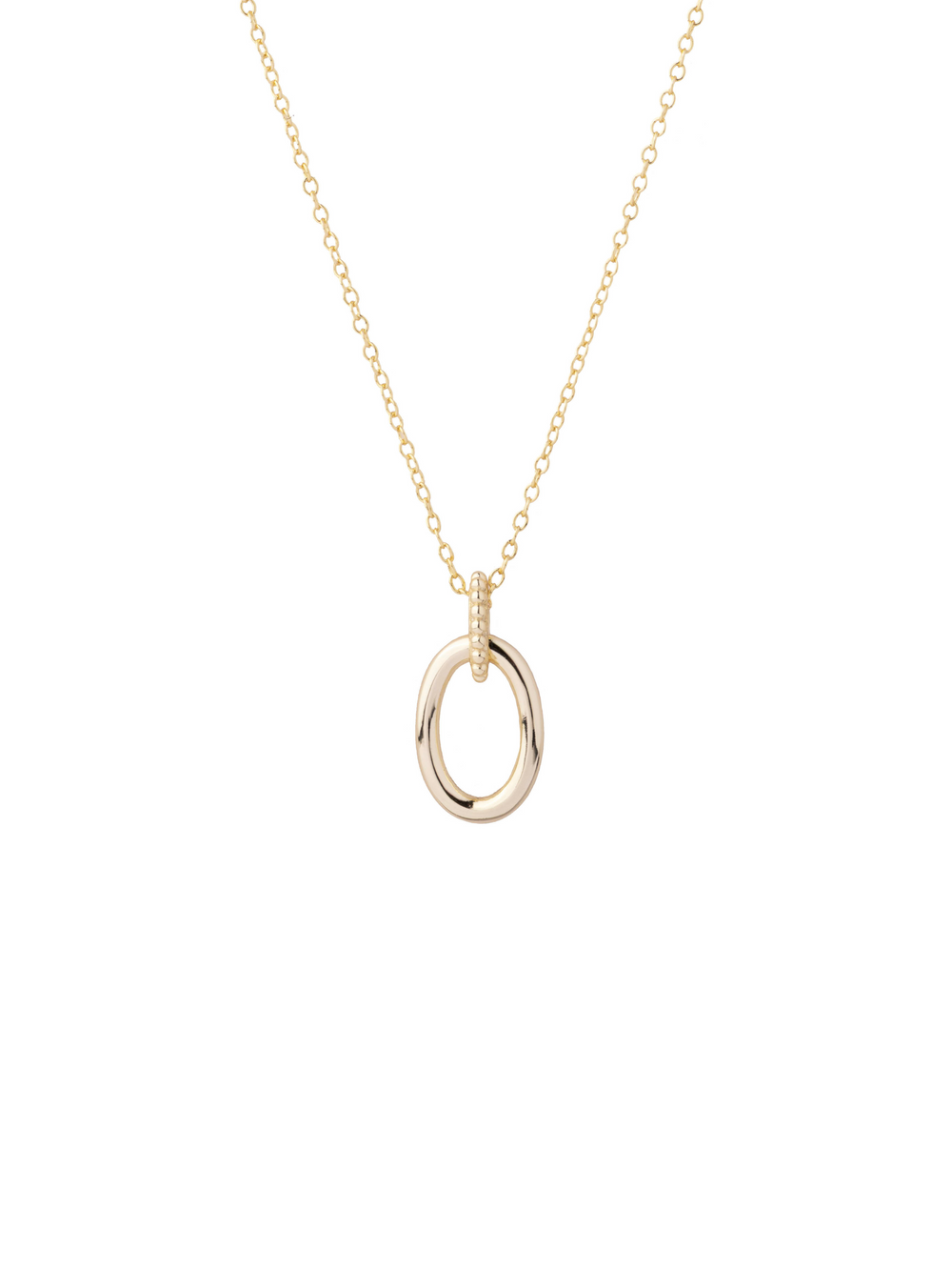 Collar Con Doble Ovalo Trenzado Y Liso