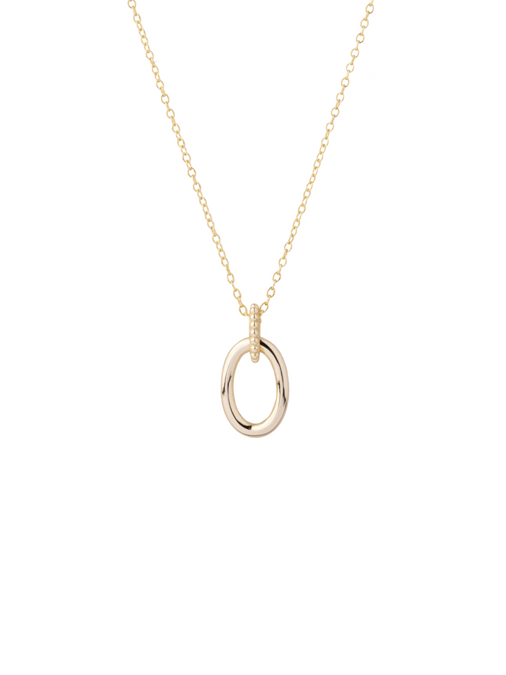 Collar Con Doble Ovalo Trenzado Y Liso