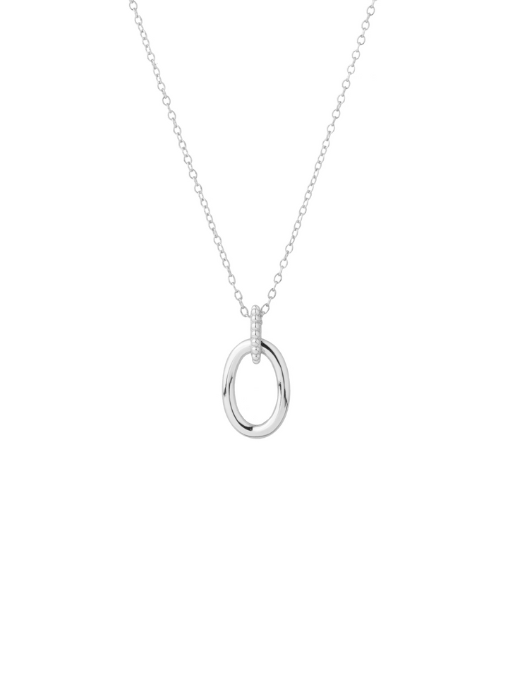 Collar Con Doble Ovalo Trenzado Y Liso