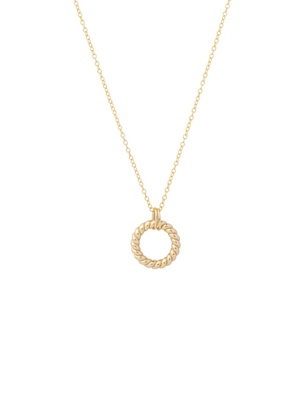 Collar Con Dije Circulo Trenzado