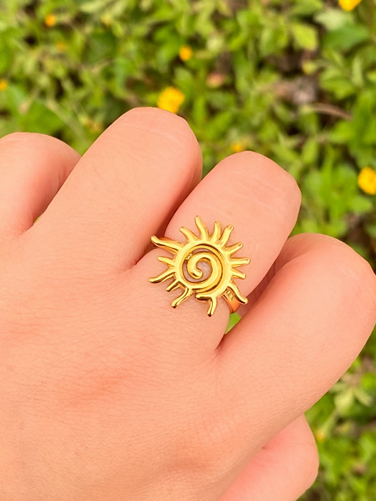 Anillo Sol Con Espiral