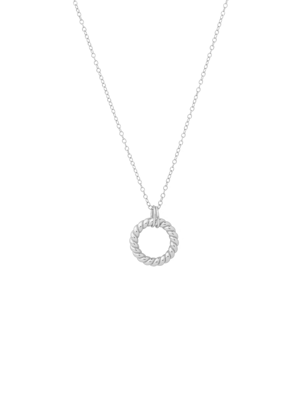 Collar Con Dije Circulo Trenzado