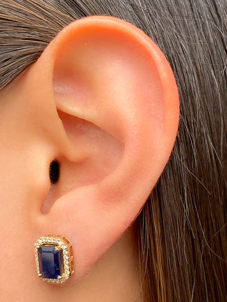 Par Arete Baguette Zafiro Diamante 0.25 Ct