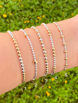 Pulseras Bolitas Combinadas Gold Filled