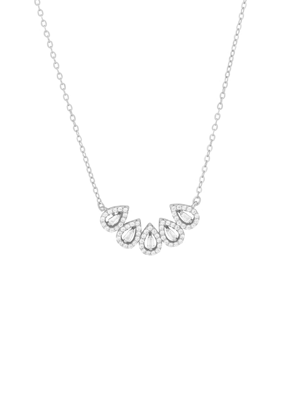 Collar Con Dije Cinco Gotas Zirconias