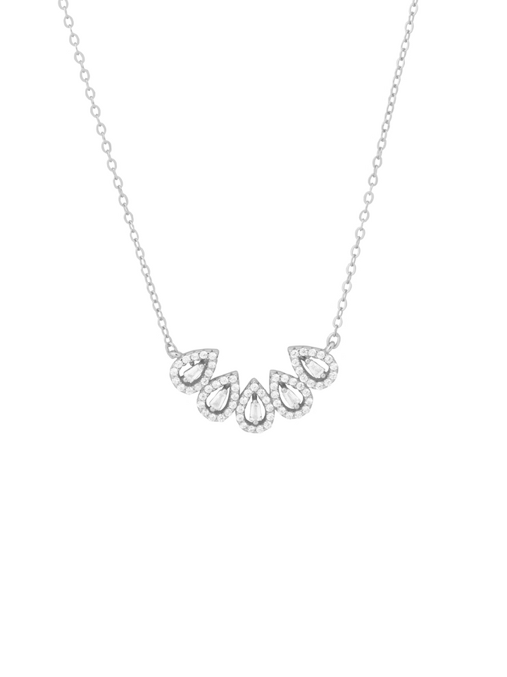 Collar Con Dije Cinco Gotas Zirconias