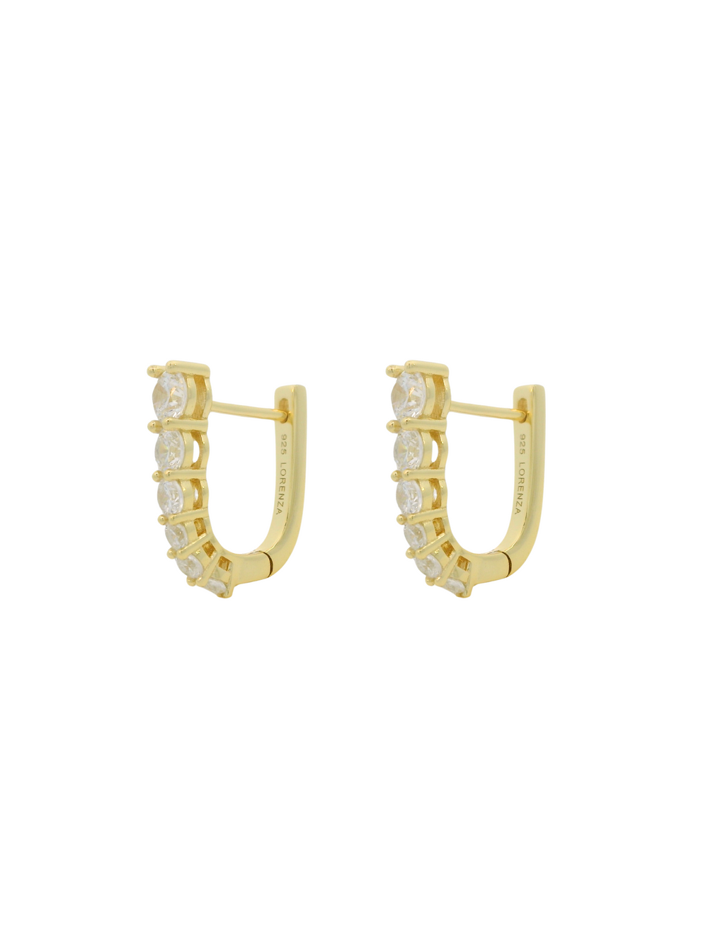 Par Arracada Rectangular Con Zirconias
