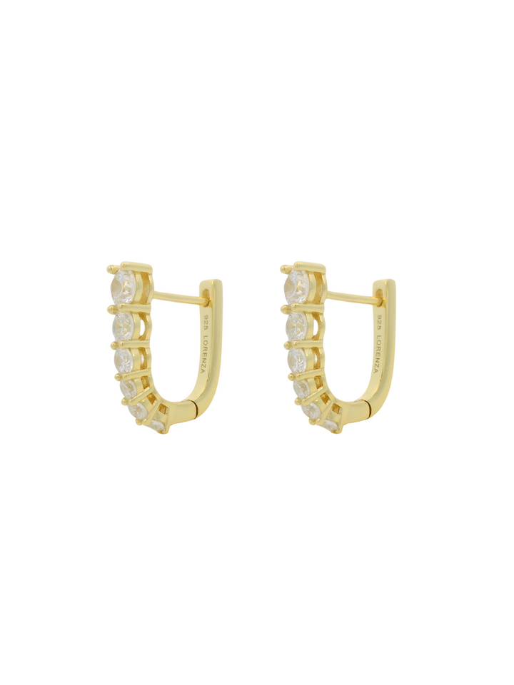 Par Arracada Rectangular Con Zirconias