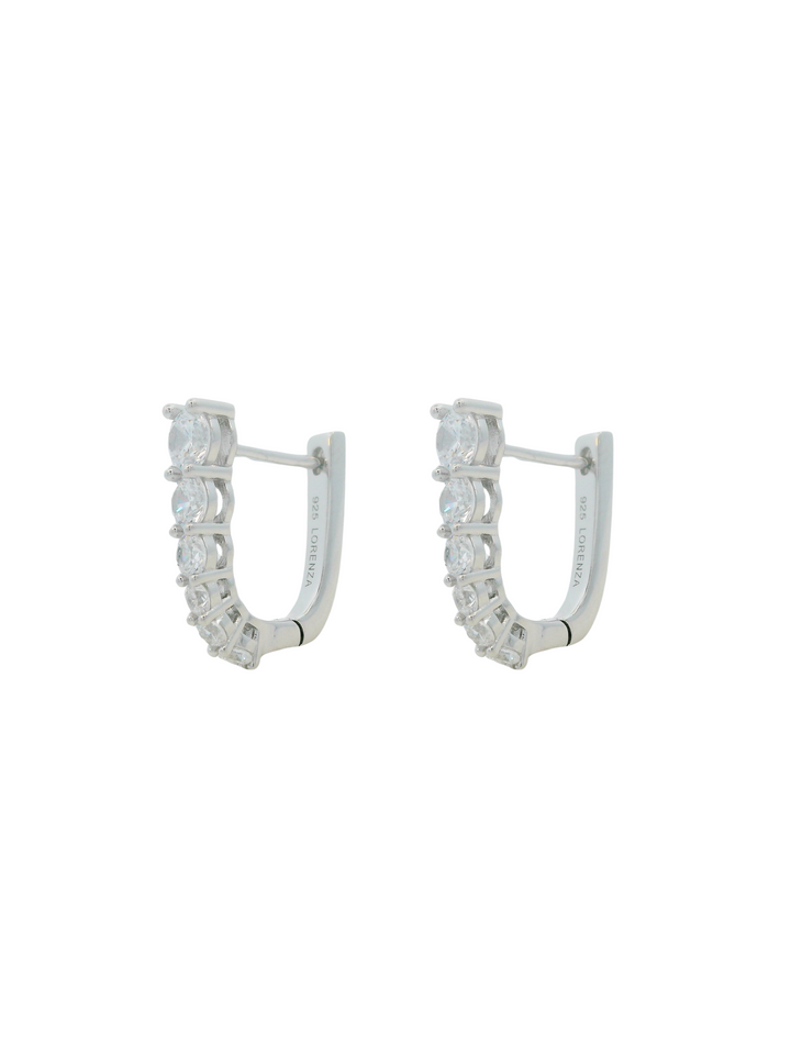Par Arracada Rectangular Con Zirconias