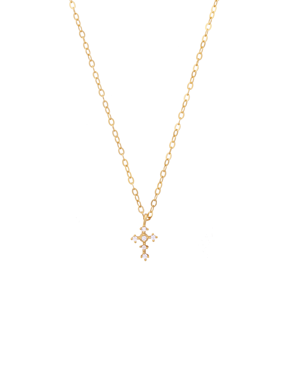 Collar Con Mini Cruz Zirconias