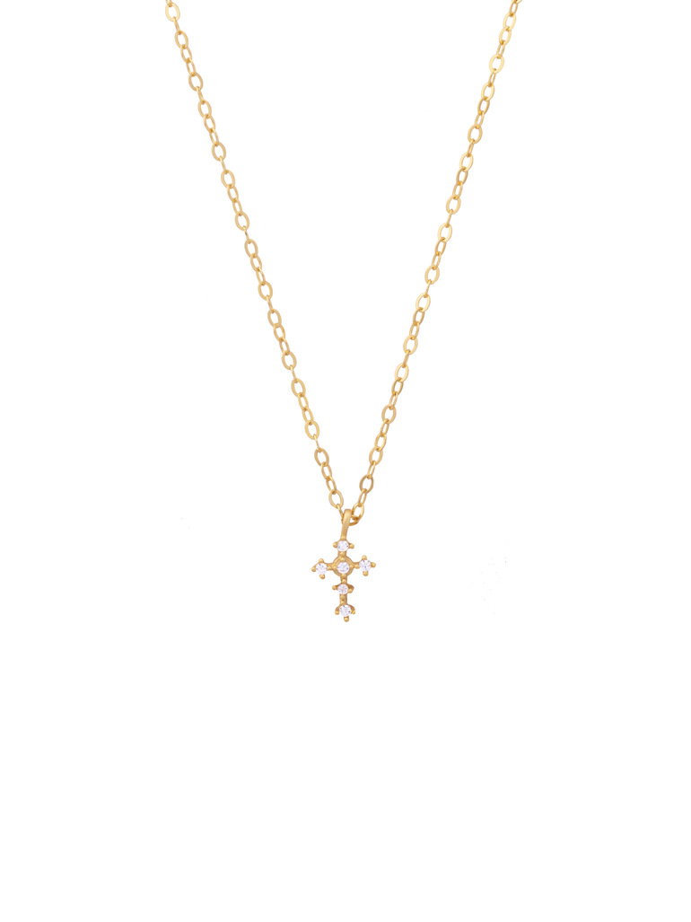 Collar Con Mini Cruz Zirconias