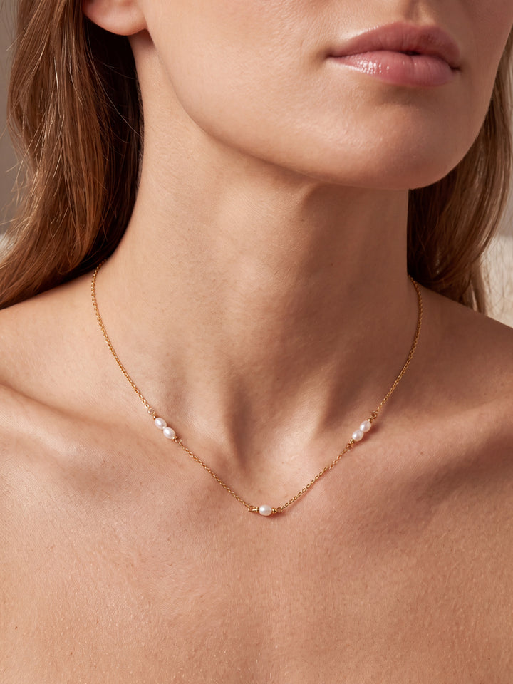 Collar Con Perlas Intercaladas