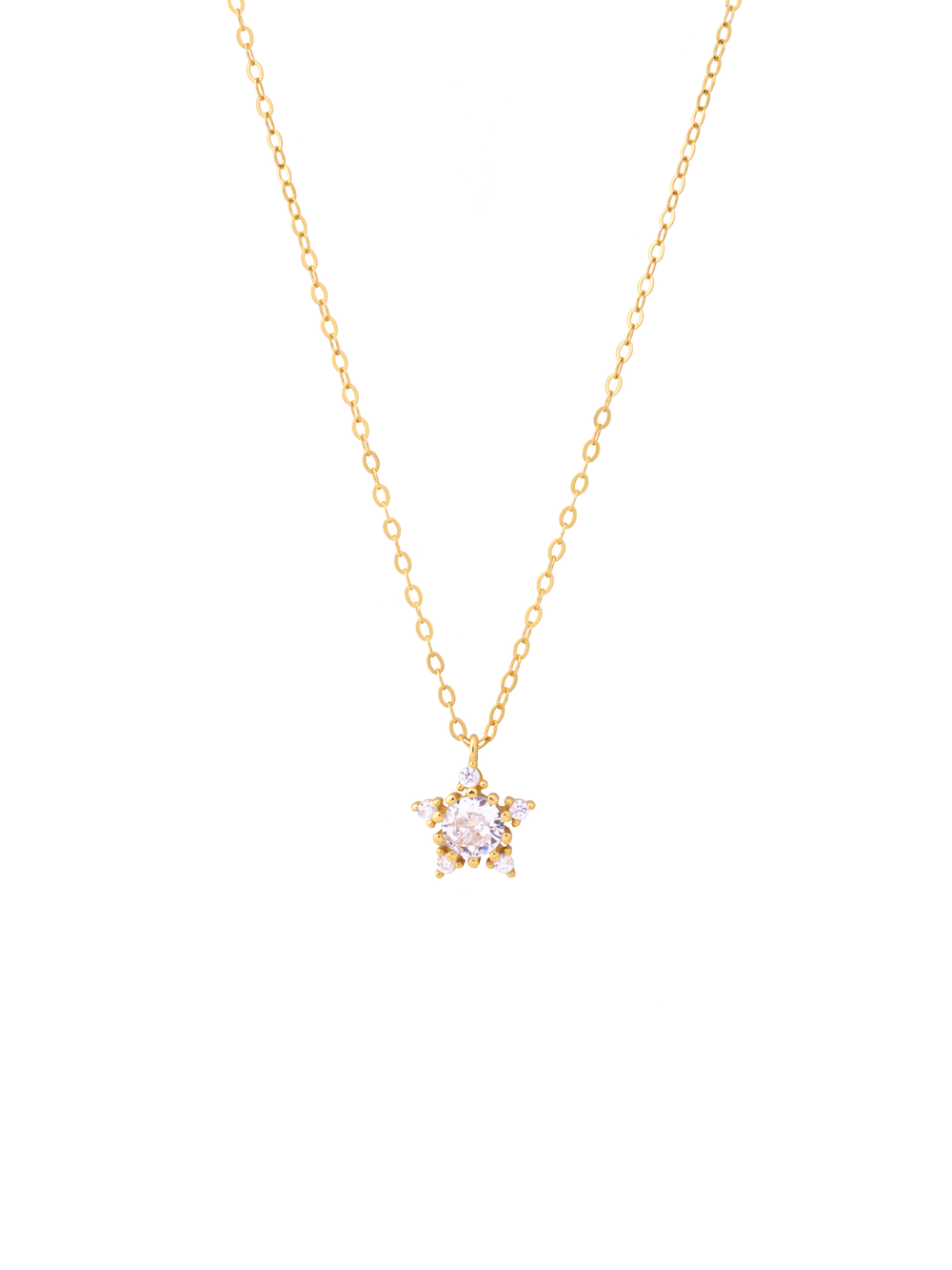 Collar Con Dije Estrella Zirconia