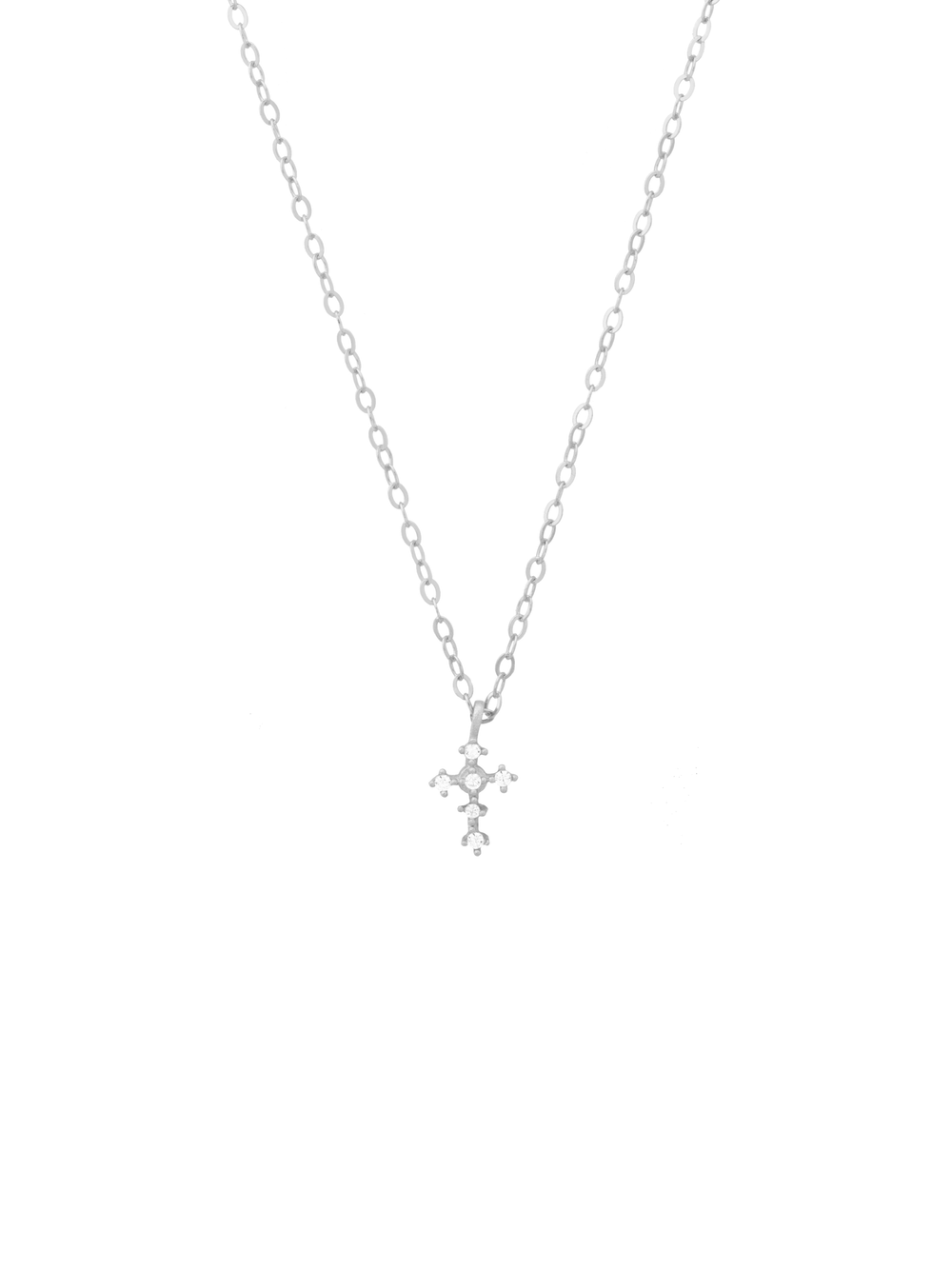 Collar Con Mini Cruz Zirconias