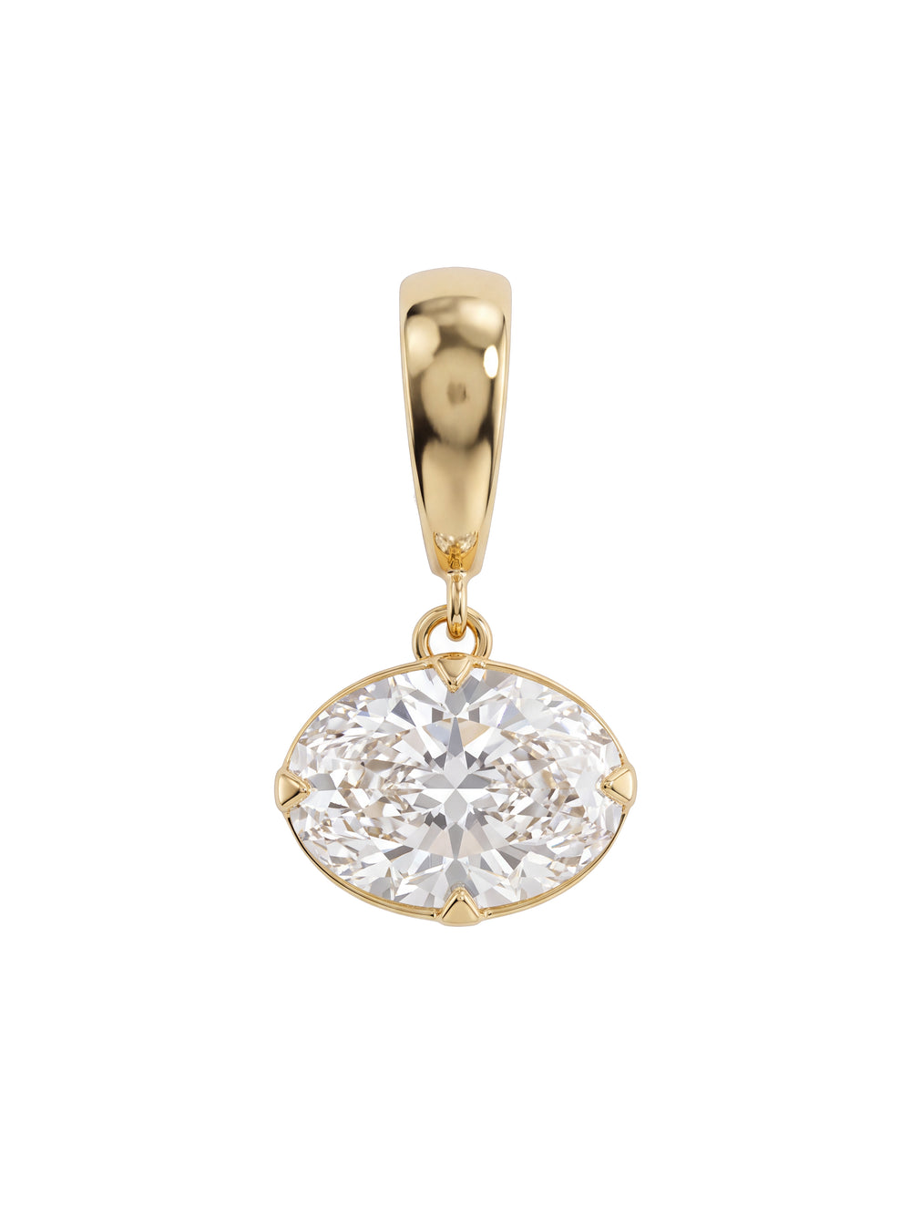 Dije Diamante Lab Grown Corte Ovalo Oro 14k