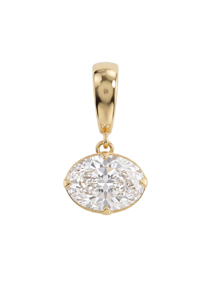 Dije Diamante Lab Grown Corte Ovalo Oro 14k