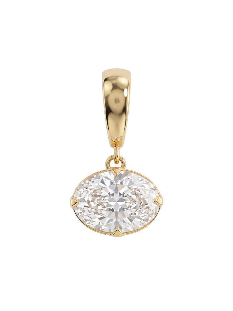 Dije Diamante Lab Grown Corte Ovalo Oro 14k