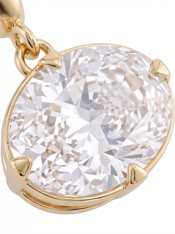 Dije Diamante Lab Grown Corte Ovalo Oro 14k