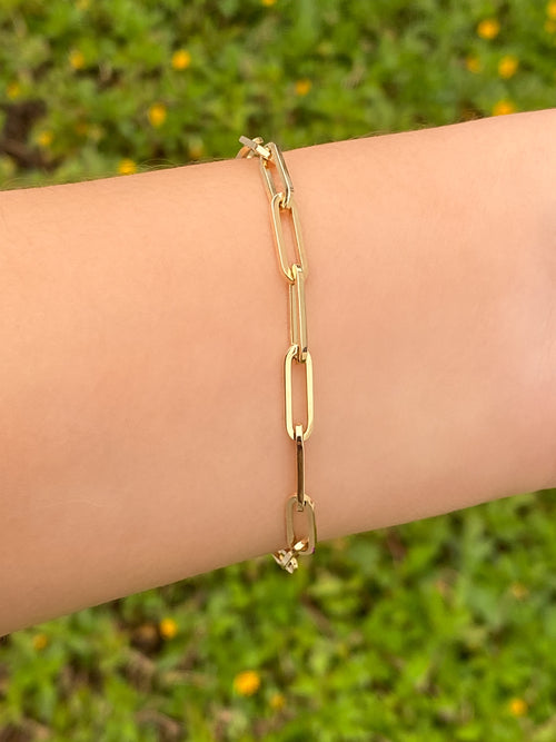 Pulsera Eslabones 4 mm Oro 14k