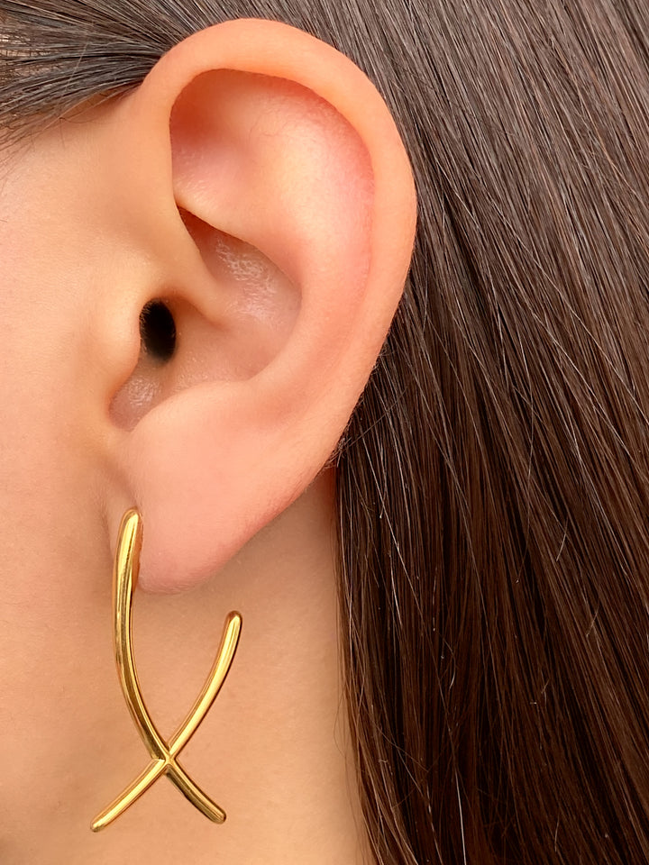 Par Arete Lineas Cruzadas