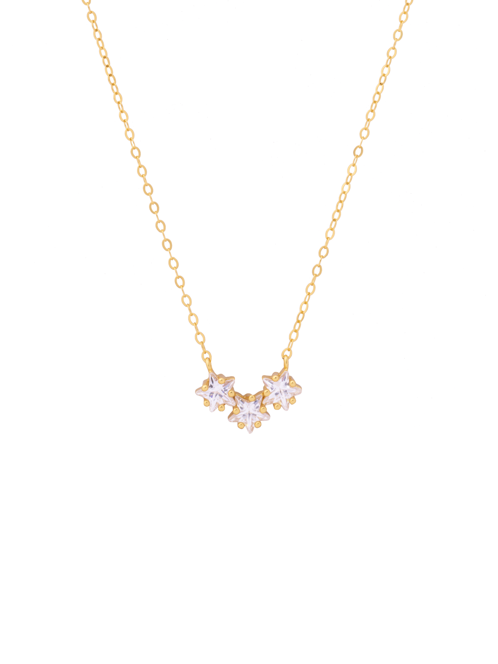 Collar Con Triple Estrella Zirconia