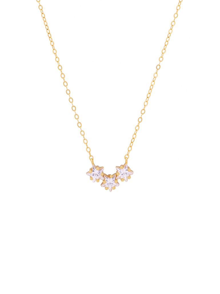 Collar Con Triple Estrella Zirconia