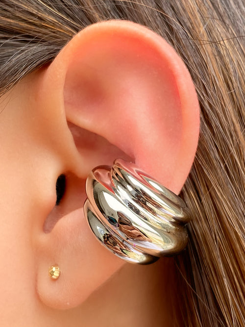 Ear Cuff Chunky Con Lineas