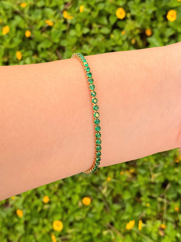 Pulsera Tennis Zirconias Verdes
