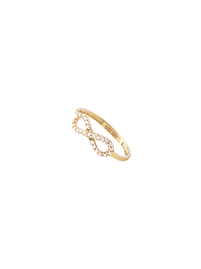 Anillo Infinito Zirconias Oro 14k