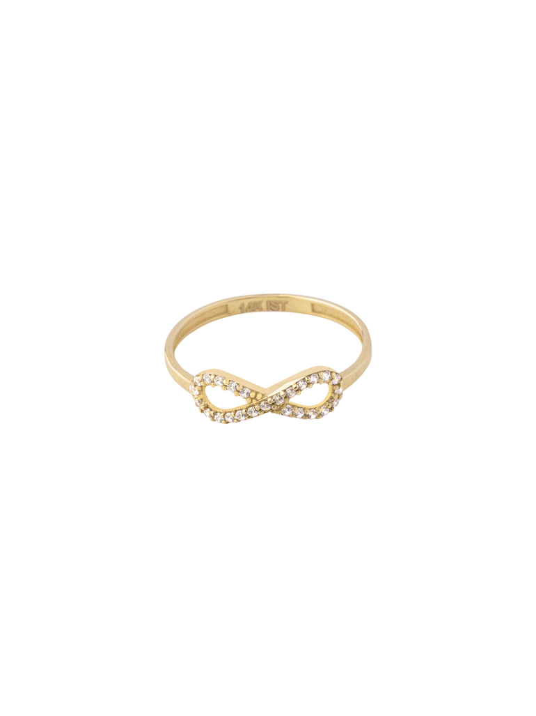 Anillo Infinito Zirconias Oro 14k